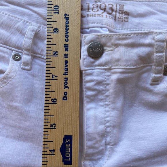 ROEBUCK & CO. 1893 White Denim Jegging Crop Jeans Stretch 5 Pocket Size 12 - Picture 9 of 13